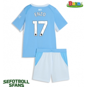 Manchester City Enzo Fernandez #17 Hemmaställ Barn 2026-27 Kortärmad (+ Korta byxor)
